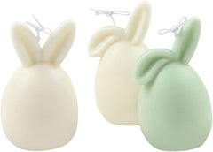 RKPM HOMES Bunny Eggshell Shaped Candle Mold I 3D Fondant Easter Rabbit Silicone Wax Mould I Candles for Chocolate, Dessert, Cake Decor, Aromatherapy, Soap, Ornament, Resin Art (Standing Ears)
