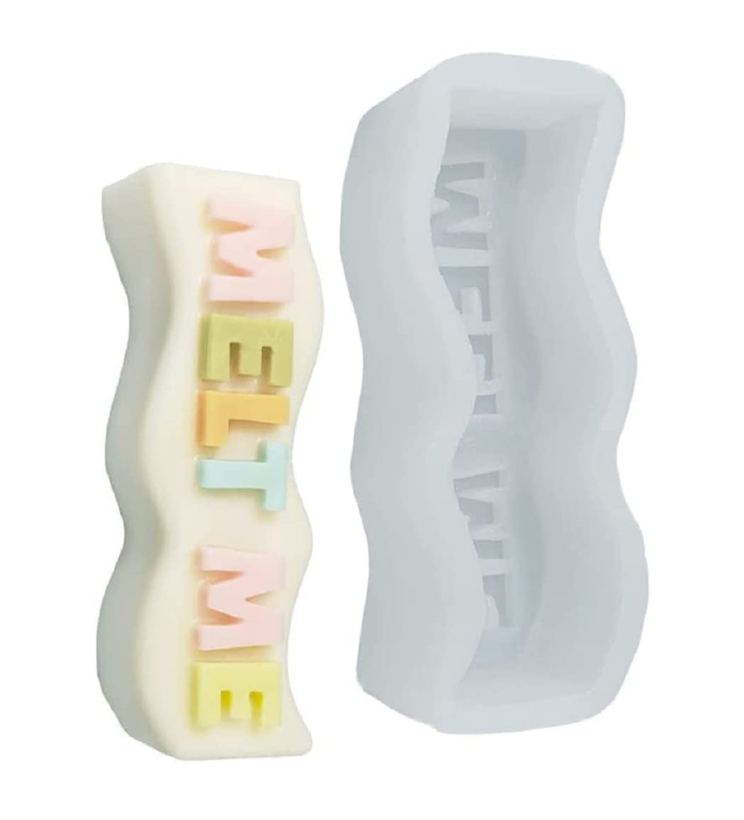 RKPM HOMES Alphabet Letter Pillar Resin Mold I 3D Words Silicone Epoxy Mould I for Candle Making DIY Handmade Ornament Chocolate, Cake Décor, Aromatherapy, Soap, Polymer Clay Art Craft (MELT ME)