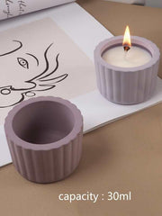 RKPM HOMES Candle Cup Cement Mold I Mini Size Concrete Striped Silicone Epoxy Casting Candlestick Mould I DIY Handmade Necklace Art Crafts Jewelry Storage Box Ring Trinket Container Home Decorations
