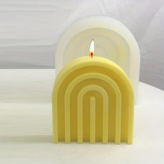 RKPM HOMES Arch Rainbow Candle Molds I 3D Geometric U-Shaped Striped Silicone Simple Lines Plaster Epoxy Mould I for DIY Handmade Aromatherapy Ornament Gypsum Soap Cake Décor, Resin Art Craft Making