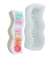 RKPM HOMES Alphabet Letter Pillar Resin Mold I 3D Words Silicone Epoxy Mould I for Candle Making DIY Handmade Ornament Chocolate, Cake Décor, Aromatherapy, Soap, Polymer Clay Art Craft (BE Kind)