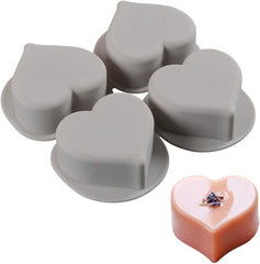 RKPM HOMES Love Soap Mold I 3D Heart Shape Silicone Plaster Epoxy Mold Tray I for DIY Handmade Lotion Bar Cake Chocolate Candy Cookies Polymer Clay Resin Art Craft Making - 4 Cavity
