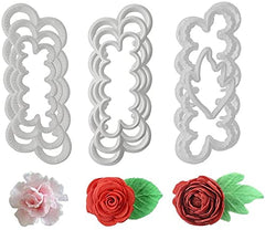 RKPM HOMES Easiest Peony Ever Cutter for Cake Decorating Set of 3 (Peony Flower Print)