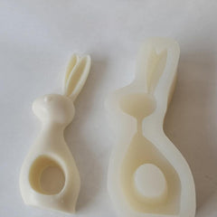 RKPM HOMES Easter Bunny Shape Candle Mold I 3D Fondant Rabbit Silicone Aromatic Plaster Epoxy Mould I for DIY Handmade Chocolate, Cake Décor, Aromatherapy, Soap, Resin Art Craft Making (Right)