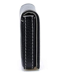 RKPM Stylish Pocket Sized Stitched Leather Visiting Card Holder for Keeping Business Cards and More - Black