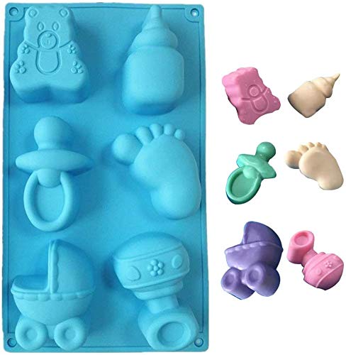 RKPM HOMES 6 Cavities Silicone Soap Molds, Homemade Soap Making Chocolate Baking Molds (6 Cavity Baby Tool Mold)