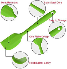 RKPM Silicone Spatula Set ,100% Food Grade ,Heat Resistant Silicone Kitchen Utensils Set for Baking, Cooking & More, One-Piece Design - Nonstick - Dishwasher Safe - Multicolor (2 Pcs)