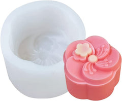 RKPM HOMES Moon Cake Mold I 3D Crystal Snowy Liquid Autumn Mooncake Silicone casting Moulds I for DIY Handmade Cake Chocolate Candy Ice Jelly Pastry Soap Resin Candle Art Craft (Cherry Blossom4 Shape)