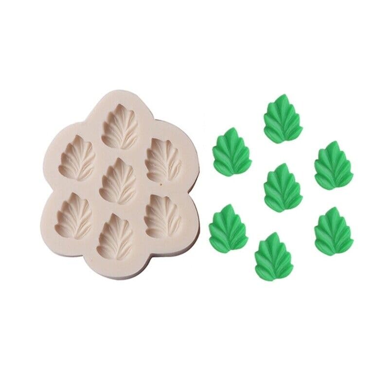 RKPM HOMES Flower Leaves Chocolate Mold I 3D Fondant Rose and Leaf Shape Silicone Epoxy Cupcake Mold I for DIY Handmade Cake Décor Candy Cookies Polymer Clay Muffin Soap Resin Art Crafts (7Cavity)