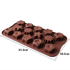 RKPM HOMES Silicone Chocolate Mold Candy Mold Jelly Ice Cube Tray Muffin Sugar Craft Fondant Mold Mould Cake Decorating Tools (14 Cavity Star Sun Chocolate Mold)