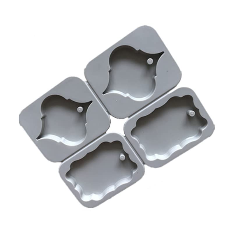 RKPM HOMES Aromatherapy Wax Mold | Rectangle & Arrow Shape Fondant Silicone Mould with Hanging Hole | Dried Flowers Resin Soap Clay Craft Jewelry Making Molds DIY Pendant Necklace | Grey - 4 Cavity