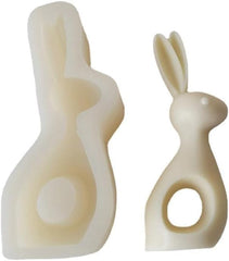 RKPM HOMES Easter Bunny Shape Candle Mold I 3D Fondant Rabbit Silicone Aromatic Plaster Epoxy Mould I for DIY Handmade Chocolate, Cake Décor, Aromatherapy, Soap, Resin Art Craft Making (Right)