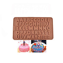 RKPM HOMES Alphabet Shape Chocolate Mould | ABCD Silicone Candy Mold | Baking Tools for Cake Chocolate Candy Ice Jelly | Cake Baking Moulds | Bakeware Molds | Brown - Set of 1