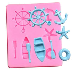 RKPM HOMES Chocolate Fondant Mold I 3D Sailboat Rowing Boat Anchor Rudder Silicone Candy Mould I for DIY Handmade Cake Décor Aroma Beads Polymer Clay Cookies Gummy Muffin Soap Resin Candle Art Crafts