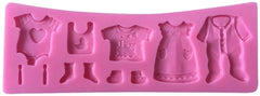 RKPM HOMES 3D Baby Silicone Fondant Mold Baby Shower Cake Topper DIY Cupcake Decoration Birthday Party Tool for Sugarcraft, Chocolate, Resin, Candy Mold (Baby Clothes)