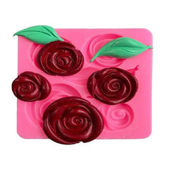 RKPM HOMES Rose Leaf Shape Chocolate Fondant Mold I 3D Leaves Flower Silicone Cupcake Mould I for DIY Handmade Sugarcraft Cake Decoration Candy Cookies Muffin Soap Resin Wax Making – 6 Cavity