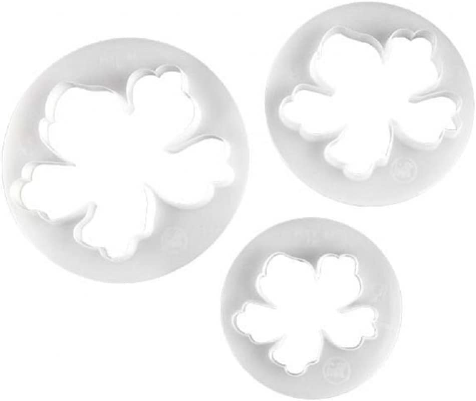 RKPM HOMES 3 Pcs Cookie Cutter Set | Hawaiian Flower Shape Cutter Set | Plastic Fondant Cutter | for Pastry Fruit Biscuit Sugar Craft Candy Cake Decorating | Tools for Holiday Party Wedding Birthday