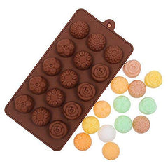 RKPM HOMES Mix Flower Shape Chocolate Mould | Silicone Candy Mold | Baking Tools for Cake Chocolate Candy Ice Jelly | Cake Baking Moulds | Bakeware Molds | Brown – 15 Cavity