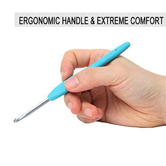 RKPM 8 Pcs Crochet Hooks Set Ergonomic Soft Handle Needles Knit Weave Craft Yarn Different Size Multi Colour