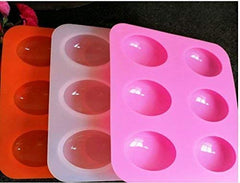 RKPM HOMES Soaps Molds | Silicone Oval Shape Mould | Handmade Sharp Edges Soap Making Forms | 3D Moulds for Cake Chocolate Candy Ice Jelly Brownie Dessert | Multicolor - 6 Cavity