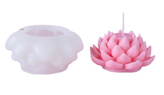RKPM HOMES Lotus Candle Mold I 3D Fondant Flower Silicone Scented Wax Mould I for DIY Handmade Ornament Chocolate, Cake Décor, Aromatherapy, Plaster, Soap, Resin Art Craft, Home Wedding Decoration (A)