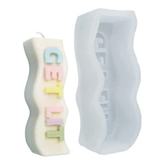 RKPM HOMES Alphabet Letter Pillar Resin Mold I 3D Words Silicone Epoxy Mould I for Candle Making DIY Handmade Ornament Chocolate, Cake Décor, Aromatherapy, Soap, Polymer Clay Art Craft (GET LIT)
