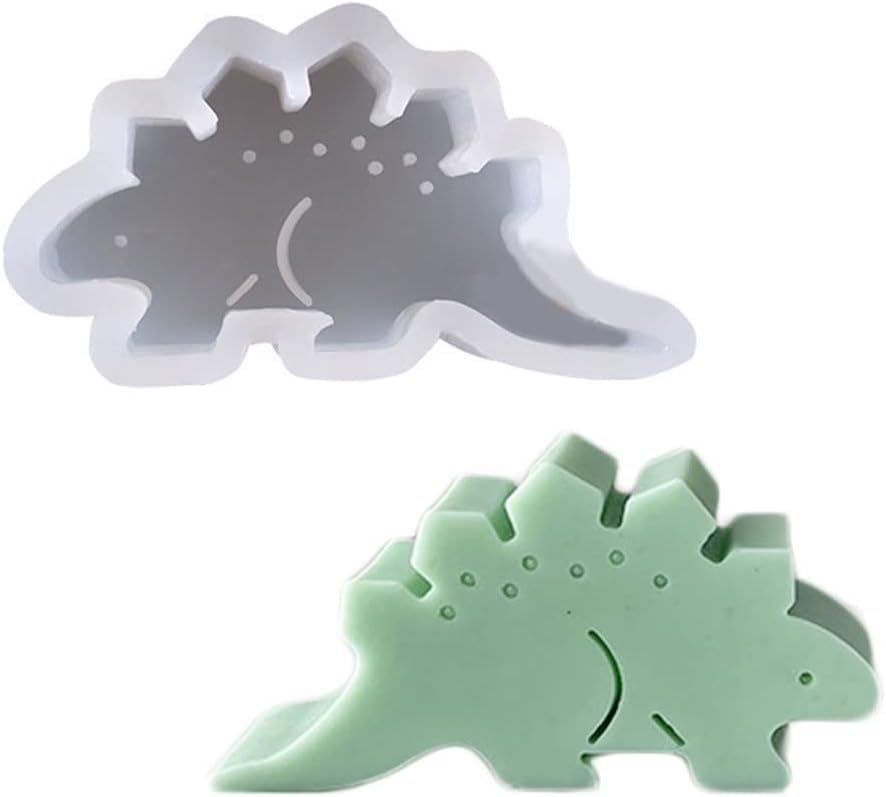 RKPM HOMES Mini Animal Shape Candle Mold I 3D Car Freshie Silicone Sculpture Mould I for DIY Handmade Aromatherapy Gypsum Soap Cake Décor Aroma Beads Car Freshie Resin Art Craft Making (Stegosaurus)