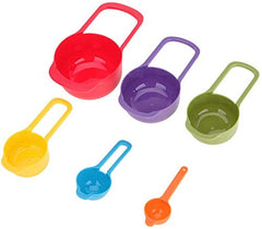 RKPM HOMES™ Plastic Colorful Measuring Spoon Measuring Cup 6 pcs Set Multi-Function Spoons Kitchen Tools Set