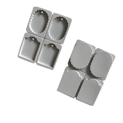 RKPM HOMES Aromatherapy Wax Mold | Oval & Door Shape Fondant Silicone Mould with Hanging Hole | Dried Flowers Resin Soap Clay Craft Jewelry Making Molds DIY Pendant Bookmark Necklace | Grey - 4 cavity