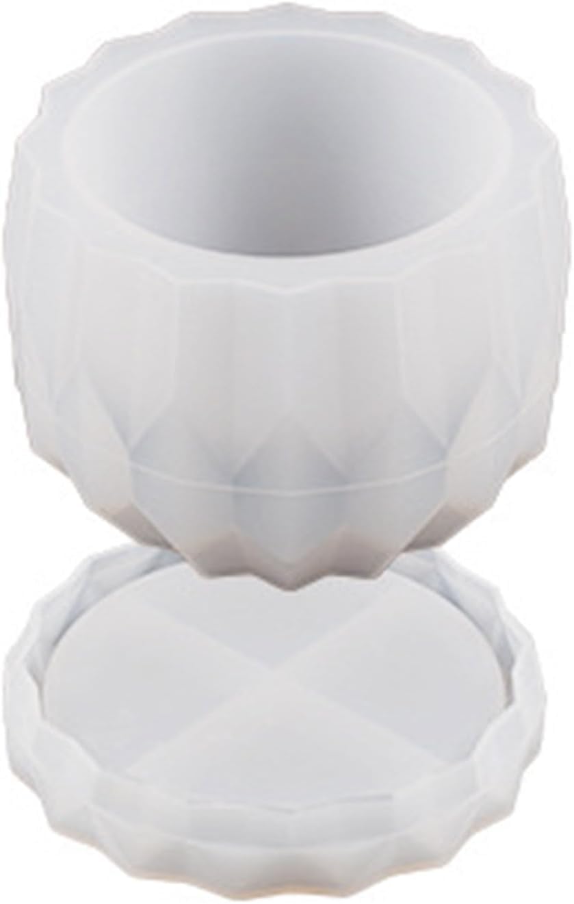 RKPM HOMES Box Resin Molds I Crystal Drip Round Silicone Epoxy Casting Mould with Lid I for DIY Handmade Candles Necklace Jewelry Storage Box Ring Trinket Container Art Crafts Home Decorations (Small)