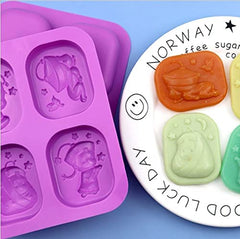 RKPM HOMES Stiff Fish Shape Chocolate Mould | Silicone Candy Mold | Baking Tools for Cake Chocolate Candy Ice Jelly | Cake Baking Moulds | Bakeware Molds | Multicolor – 4 Cavity
