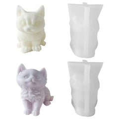 RKPM HOMES Looking Up Kitten Shape Candle Mold I 3D Fondant Animal Silicone Epoxy Casting Mould I for DIY Handmade Ornament, Cake Décor, Aromatherapy, Soap, Resin Art Craft Making Home Decoration