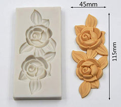 RKPM HOMES Silicone 3D Rose Flower Baking Forms Fondant Cake Chocolate Soap Sugar Craft Mould Mould Cutter Tools DIY Cupcake (2 Cavity Rose Leaf)