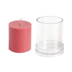 RKPM HOMES Cylindrical Pillar Candle Mold I Simple Flat Colum Acrylic Candlestick Wax Mould I for DIY Handmade Cake Décor, Aromatherapy, Candles Making Home Wedding Dinner Party Decoration (6X7.5 CM)