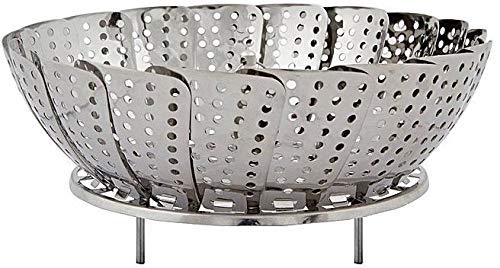 100% Stainless Steel Vegetable Steamer Basket/Insert for Pots, Pans, Crock Pots & More 5.5" to 9.3"