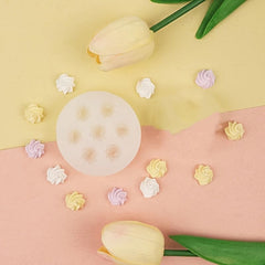 RKPM HOMES Cookie Fondant Mold I 3D Silicone Donut Mould I for DIY Handmade Sugarcraft Cake Decoration, Polymer Clay, Candy, Cupcake, Jelly, Muffin, Soap Resin Wax Making (Cream Grains - Small)