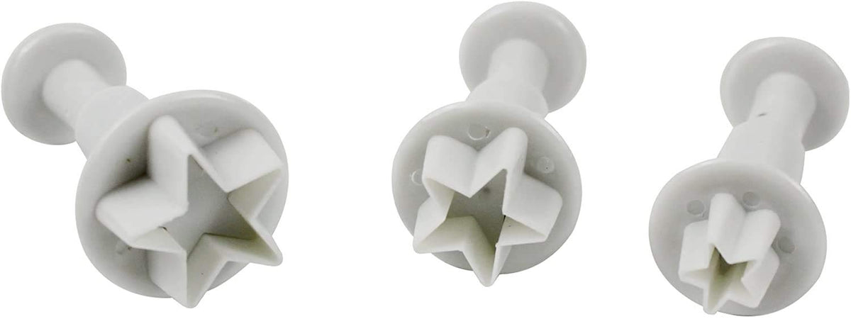 RKPM HOMES 3-Pieces DIY Cake Plunger Cutter Molds Sugarcraft Cake Decorating (Star)
