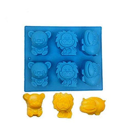 RKPM HOMES Animals Shape Chocolate Mould I Lion Hippo Bear 3D DIY Fondant Silicone Candy Mold I Baking Tools for Cake Chocolate Candy Ice Jelly Soap I Cake Baking Moulds I Bakeware Molds - 6 Cavity