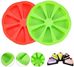 RKPM HOMES 1 Pcs 8 Triangle Cavity Silicone Portion Scone Pan Pizza Muffins Soap Cakes Slices Mould, Doughnuts Biscuit Cake Tray Maker Pan Mold for Oven and Instant Pot DIY Baking Tools
