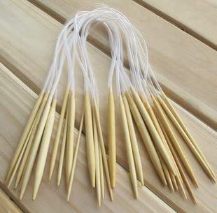 RKPM HOMES® CKnitting Needles Bamboo Circular Knitting Needles 80cm 18 pcs 2.0-10.0mm for DIY Crafts Knitting Needlework