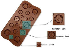 RKPM HOMES Silicone Chocolate Mold Candy Mold Jelly Ice Cube Tray Muffin Sugar Craft Fondant Mold Mould Cake Decorating Tools (19 Butten Shape Chocolate Mold)
