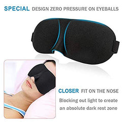 RKPM Sleep Mask - Lightweight & Comfortable Super Soft Adjustable 3D Contoured Eye Masks for Sleeping, Travel, Shift Work, Naps, Night Blindfold Eyes hade With Ear Plug Grey