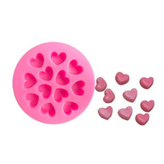 RKPM HOMES Round Fondant Mold I 3D Mini Love Heart Shape Silicone Baking Mould I for Handmade DIY Jelly Cakes Dessert Candy Chocolate Pastry Polymer Soap Resin Candle Muffin Cupcake Décor – 12 Cavity