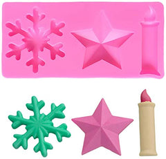 3D Candle Mold, Cylindrical Flower Silicone Mold, Used to Make Beeswax Candles, Soap, Bathroom Bombs, Crayons, Handmade Soap. (Snowflak Star Candle)