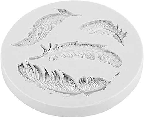 RKPM HOMES Feather Pattern Chocolate Mould | Silicone 3D Candy Mold | Baking Tools for Cake Chocolate Candy Ice Jelly Soap Pudding | Cake Baking Moulds | Bakeware Molds | White | 4 Cavity - 1 Pcs