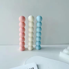 RKPM HOMES Bubble Candle Stick Mold I 3D Long Cylinder Pillar Round Silicone Epoxy Mould I for DIY Handmade Ornament Cake Décor Aromatherapy Soy Wax Resin Art Craft Making Home Decoration - 6 Cavity