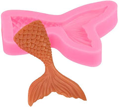 RKPM HOMES Silicone Mermaid Tail Fondant Soap Molds Seashell Sea Shell Starfish Chocolate Candy Sugarcraft Cake Decorating Polymer Clay Mold Tools. (Small Fish Tail)