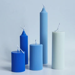 RKPM HOMES Polo Striped Pillar Candle Mold I Long Rod Cylinder Acrylic Candlestick Wax Mould I for DIY Handmade Cake Décor, Aromatherapy, Candles Making Home Wedding Party Decoration (5 X 15 CM)