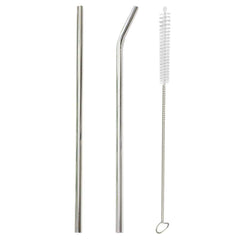 RKPM Stainless Steel Straws, Reusable Drinking Straws Eco-Friendly Straight and Bend Straws for 250-800 ML Tumblers Cups Mugs Cold Beverage with FDA grade (6 Straight Straw With Cleaning Brush Silver)