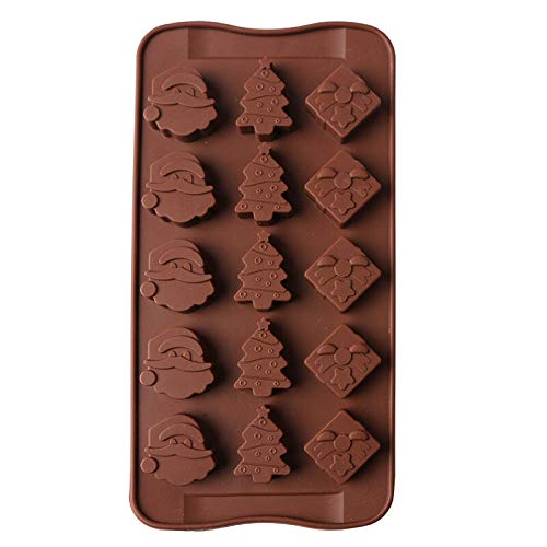 RKPM HOMES Silicone Chocolate Mold Candy Mold Jelly Ice Cube Tray Muffin Sugar Craft Fondant Mold Mould Cake Decorating Tools (Christmas Chocolate Mold)